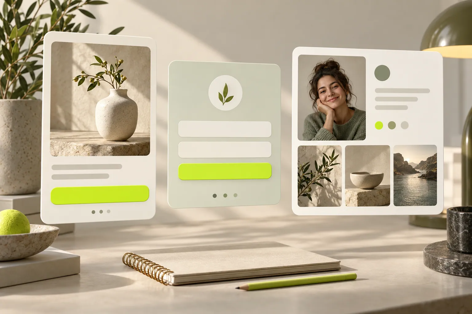 Three starting options: an email design, a short signup form and a personal introduction page.